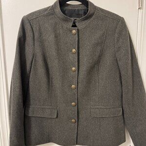 Banana Republic gray wool-blend military-style blazer jacket